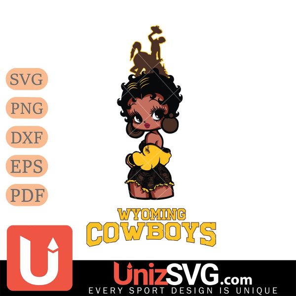 Wyoming Cowboys Betty Boop Black Fan Girl